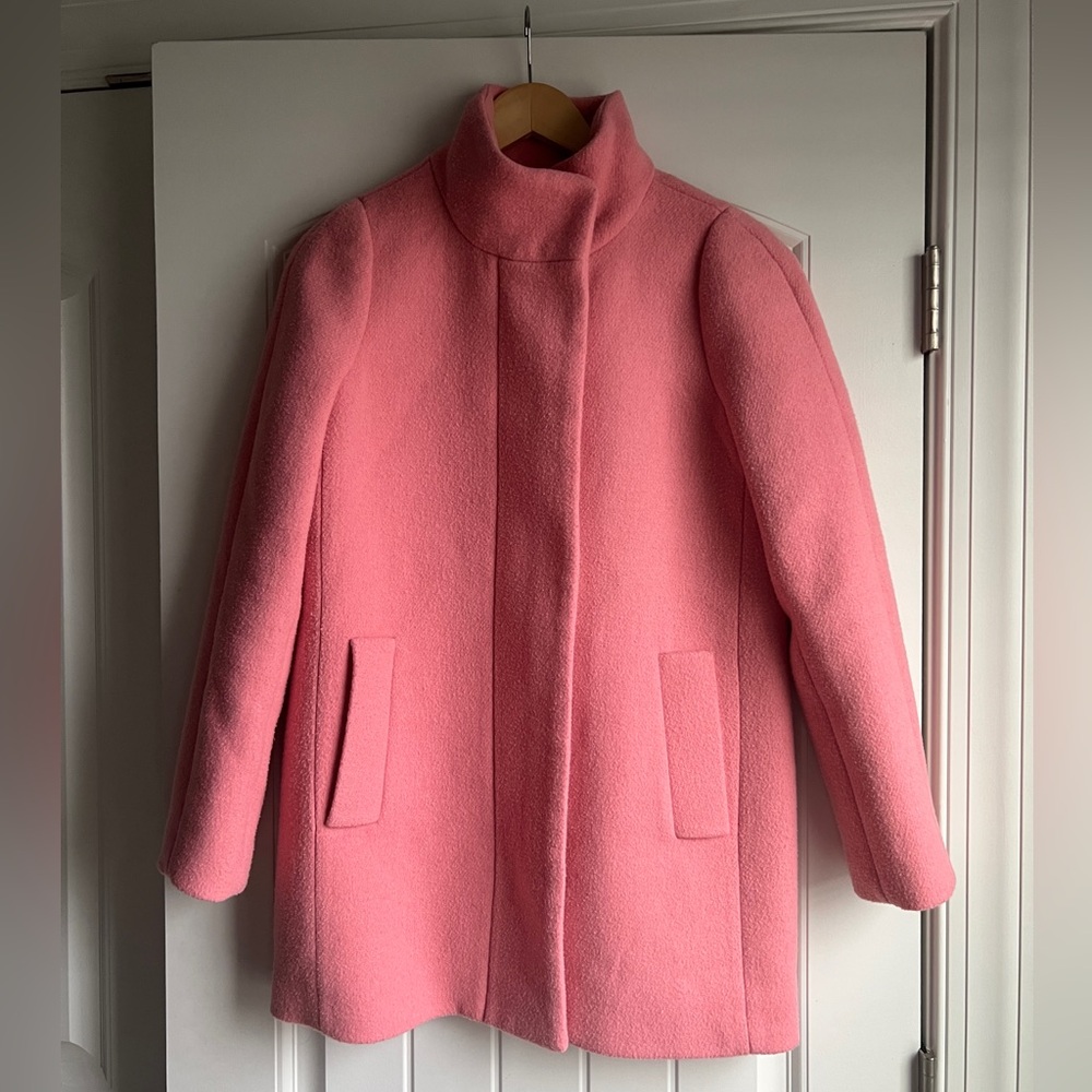 J. Crew Mercantile Wool City Coat in Pink